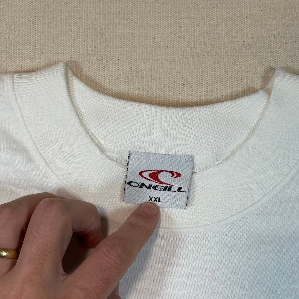 Vintage 1999 O'Neill Cold Water Classic CWC Surf T-Shirt White XXL The Lane - Picture 3 of 6